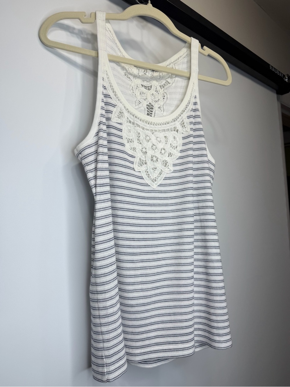 Polo Ralph Lauren White & Blue Striped Crochet Tank Top Women’s Large - Picture 4 of 12